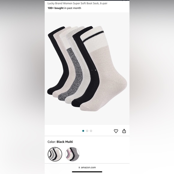 Lucky Brand Super Soft Boot Socks - Gray - Picture 3 of 3